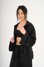 Midnight Glowy Satin Top