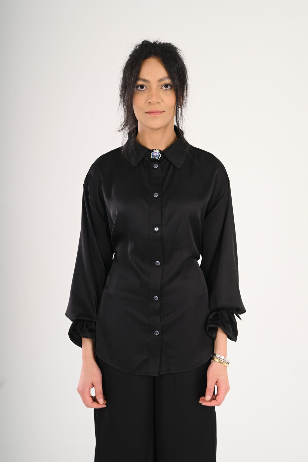 Midnight Glowy Satin Top