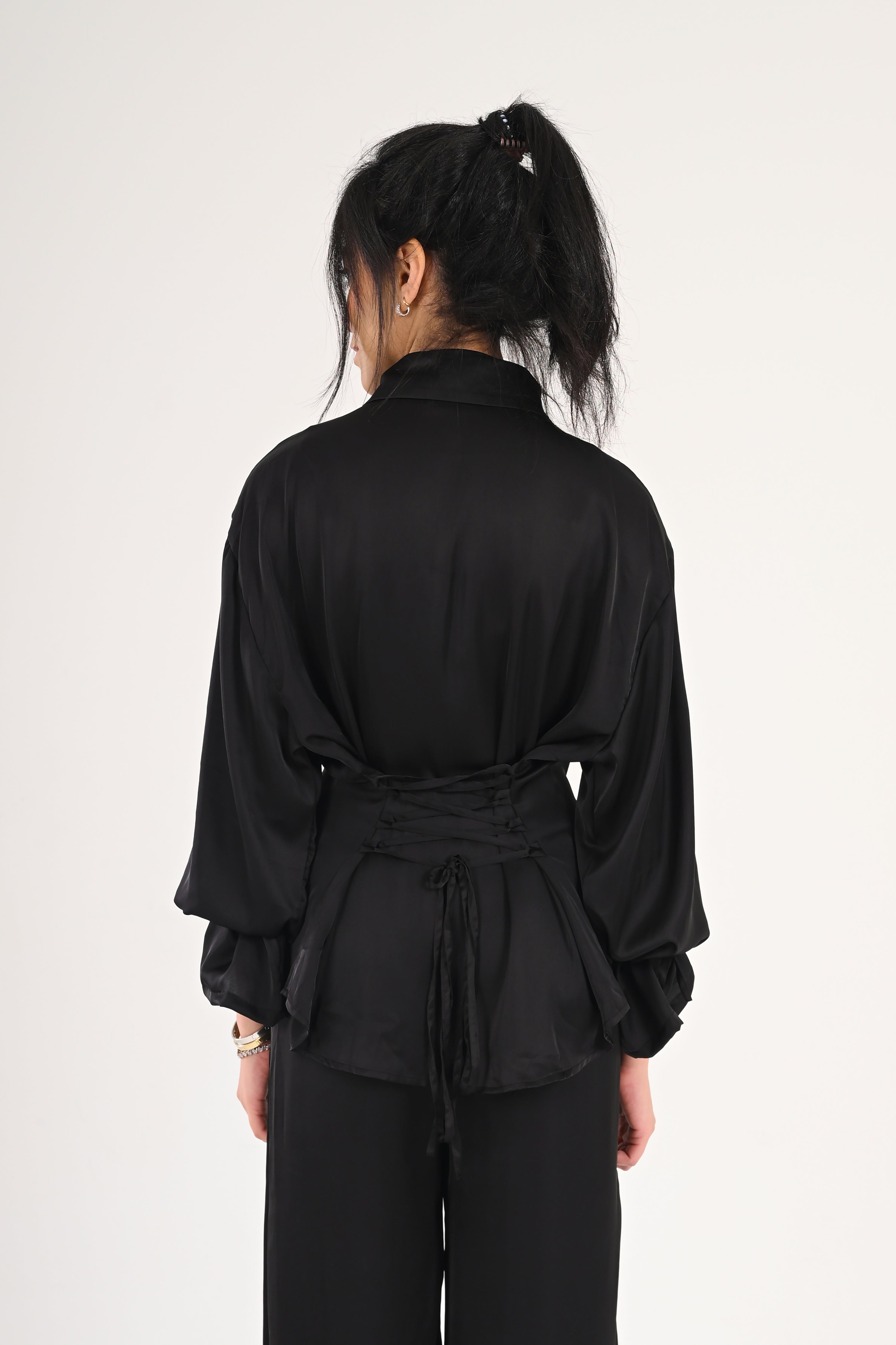 Midnight Glowy Satin Top