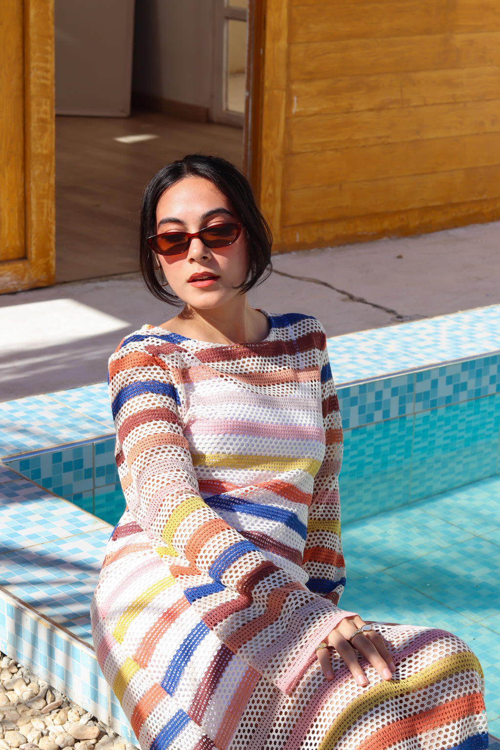 Sunset Stripes Knit Dress