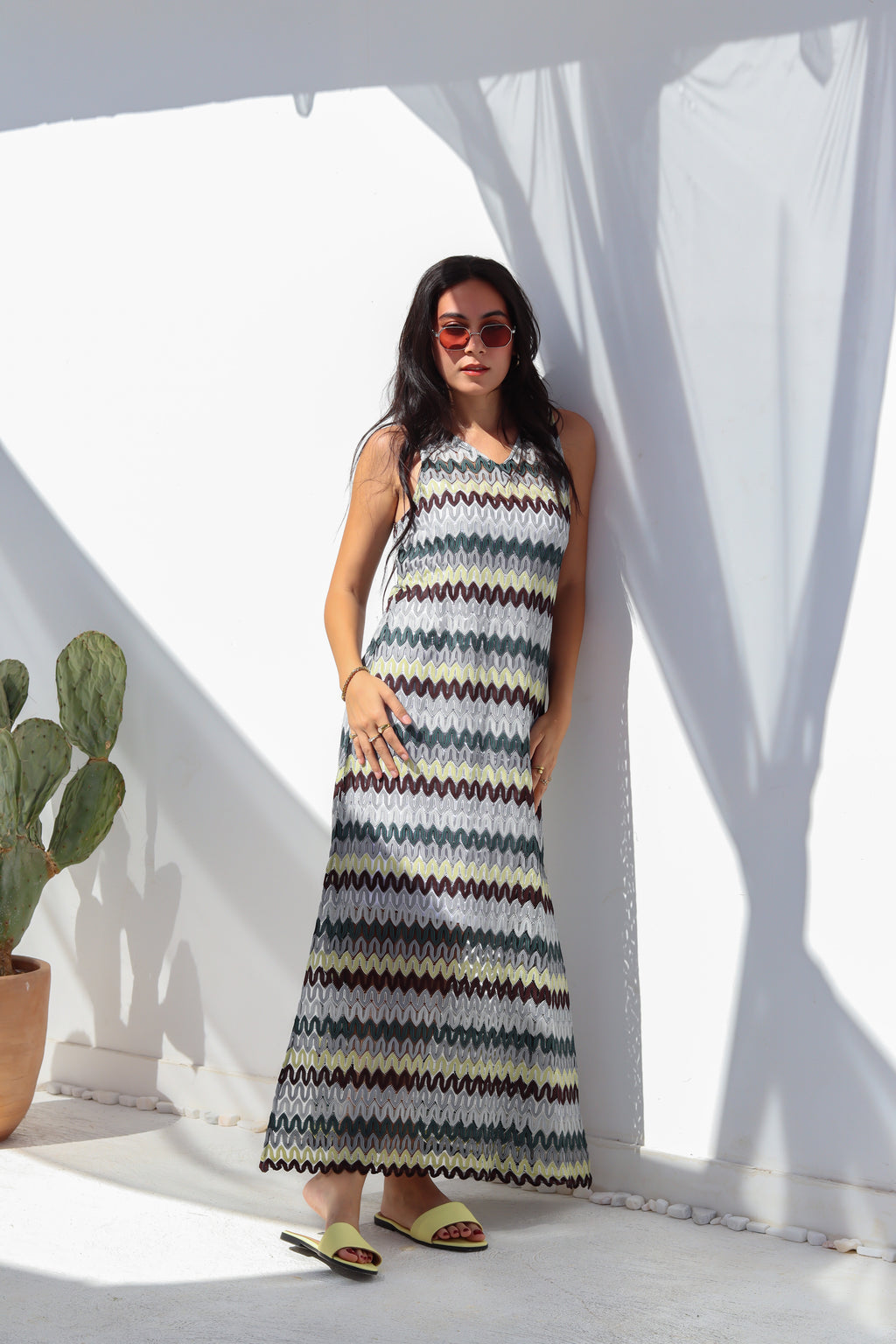 Coastal Wave Knit Dress