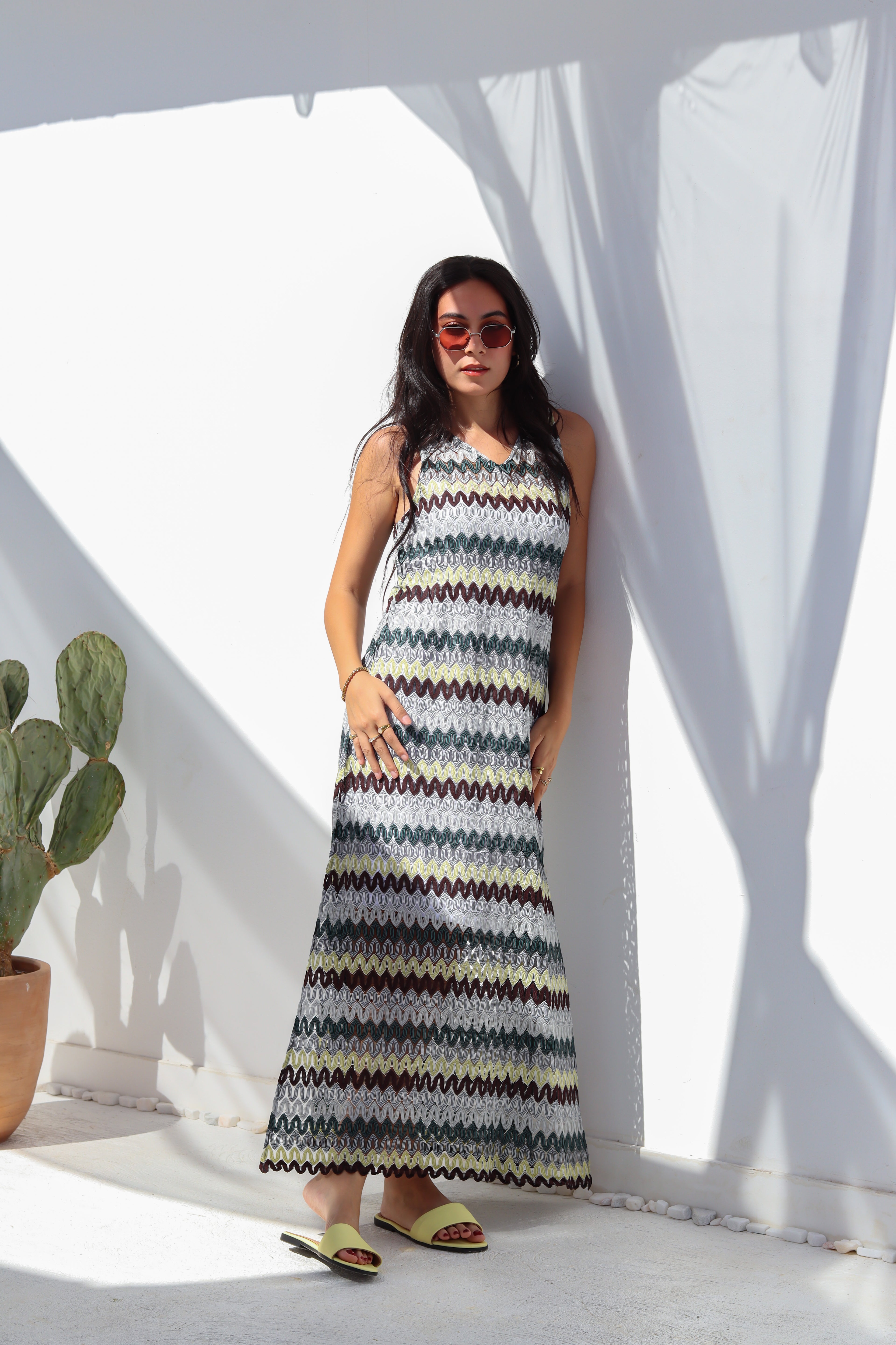 Coastal Wave Knit Dress