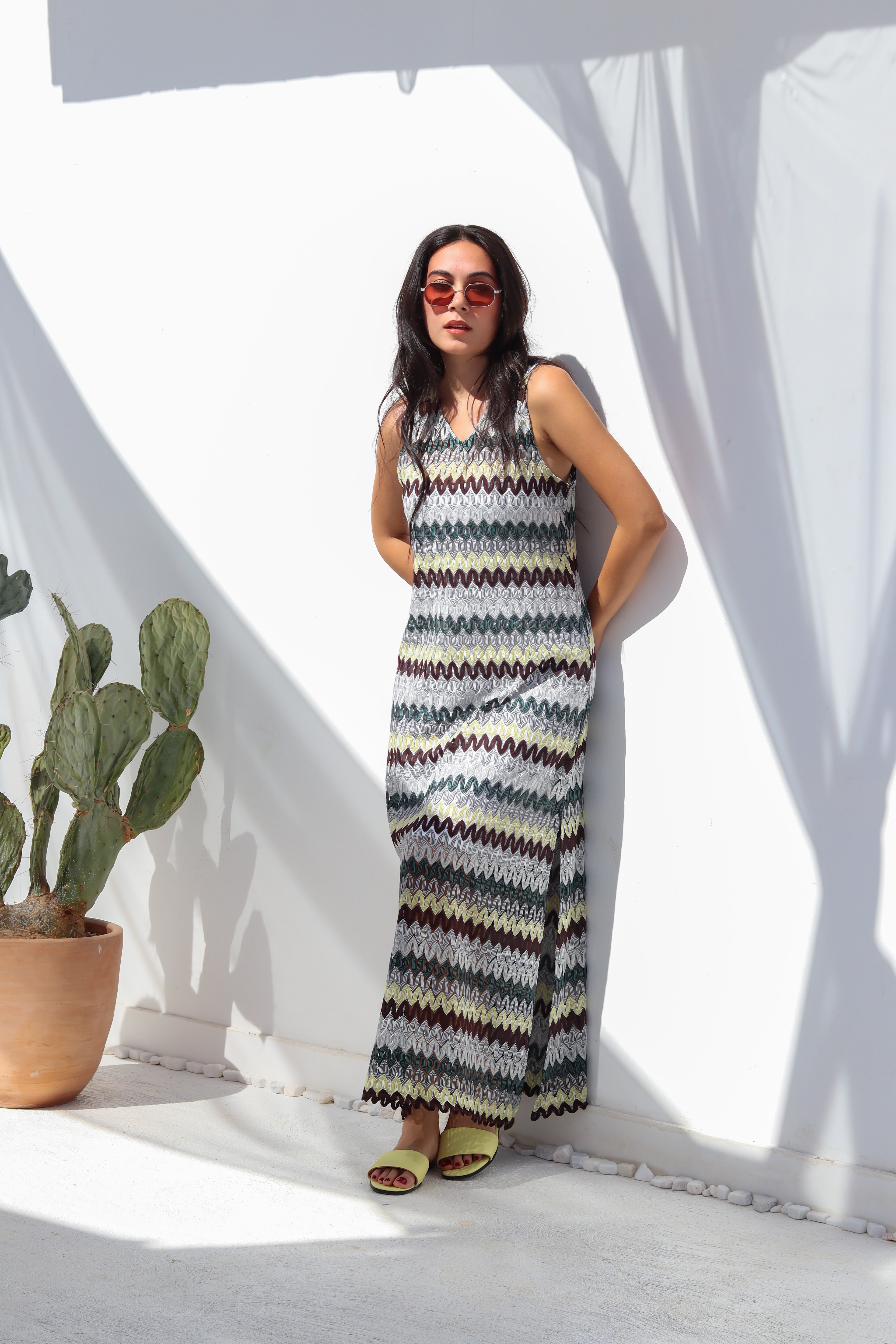 Coastal Wave Knit Dress