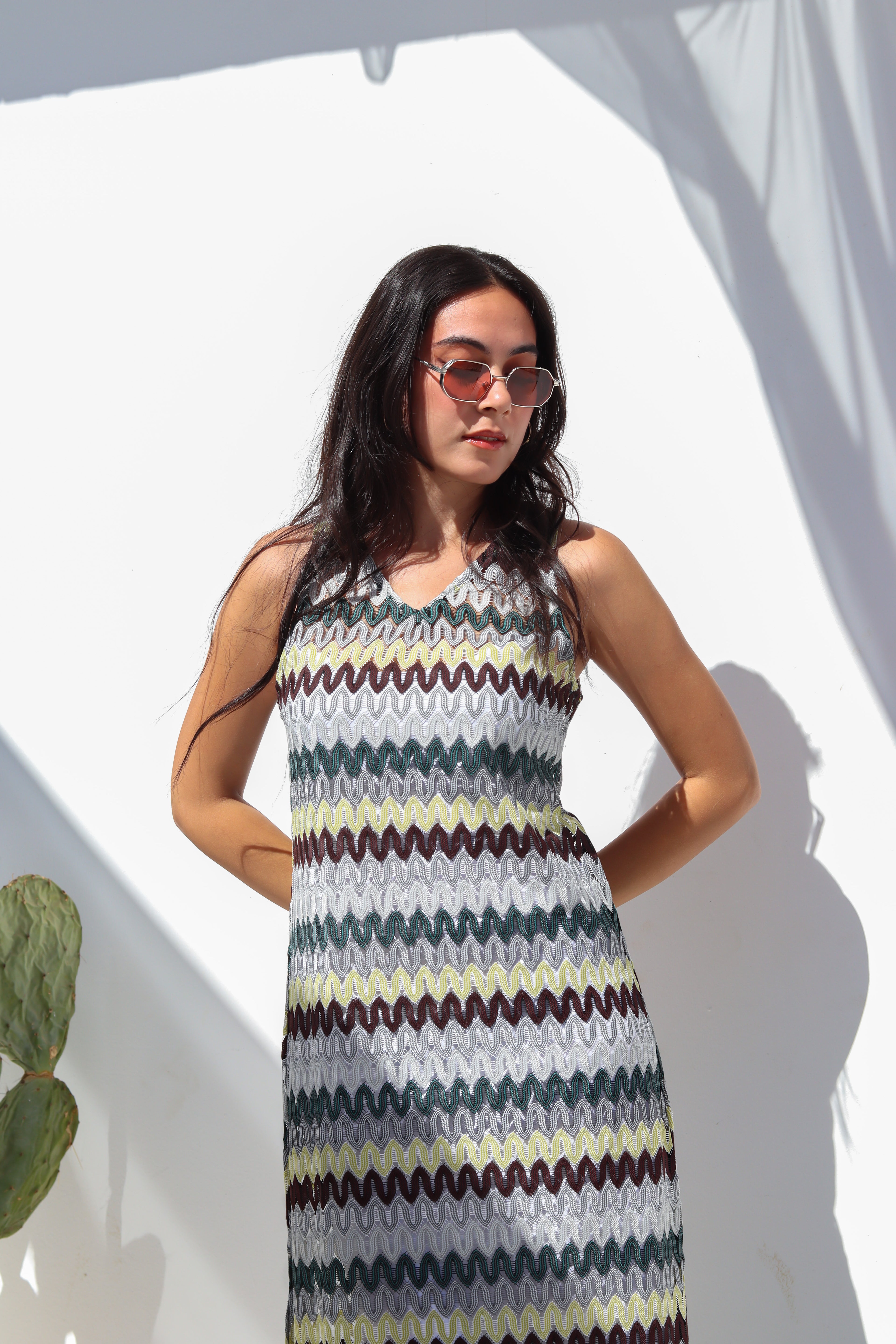 Coastal Wave Knit Dress