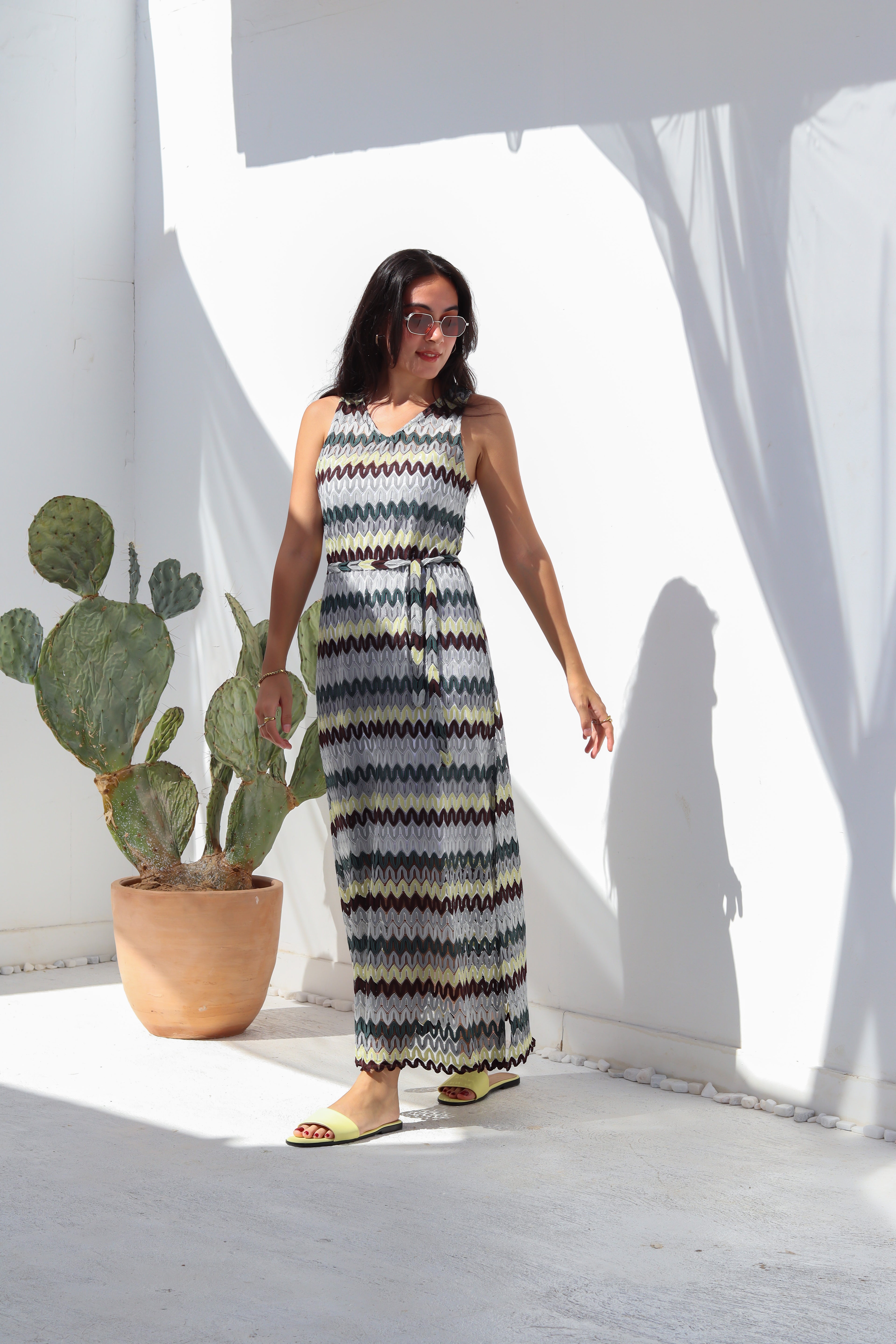 Coastal Wave Knit Dress