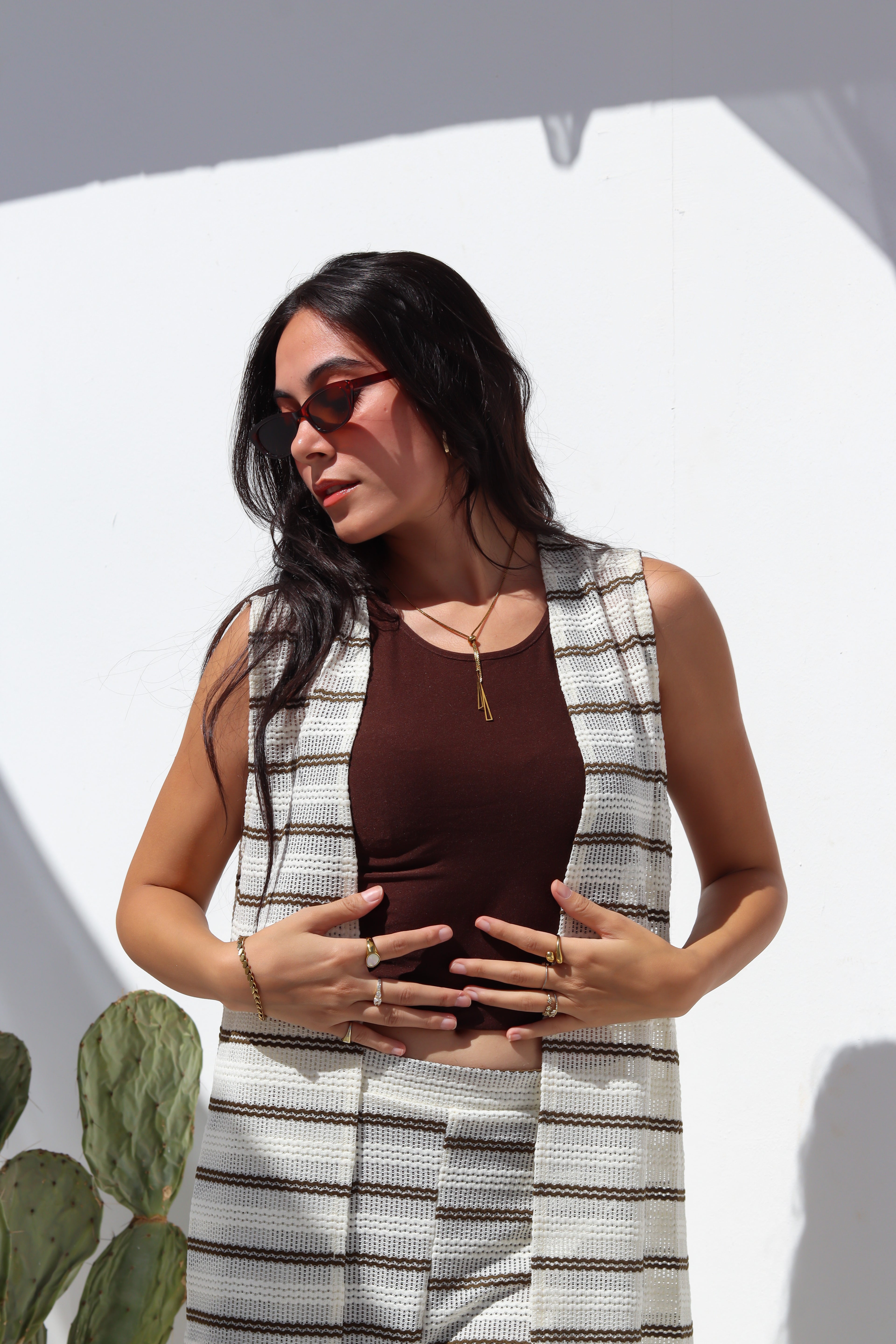 Wave Stripes Cardigan & Pants Set