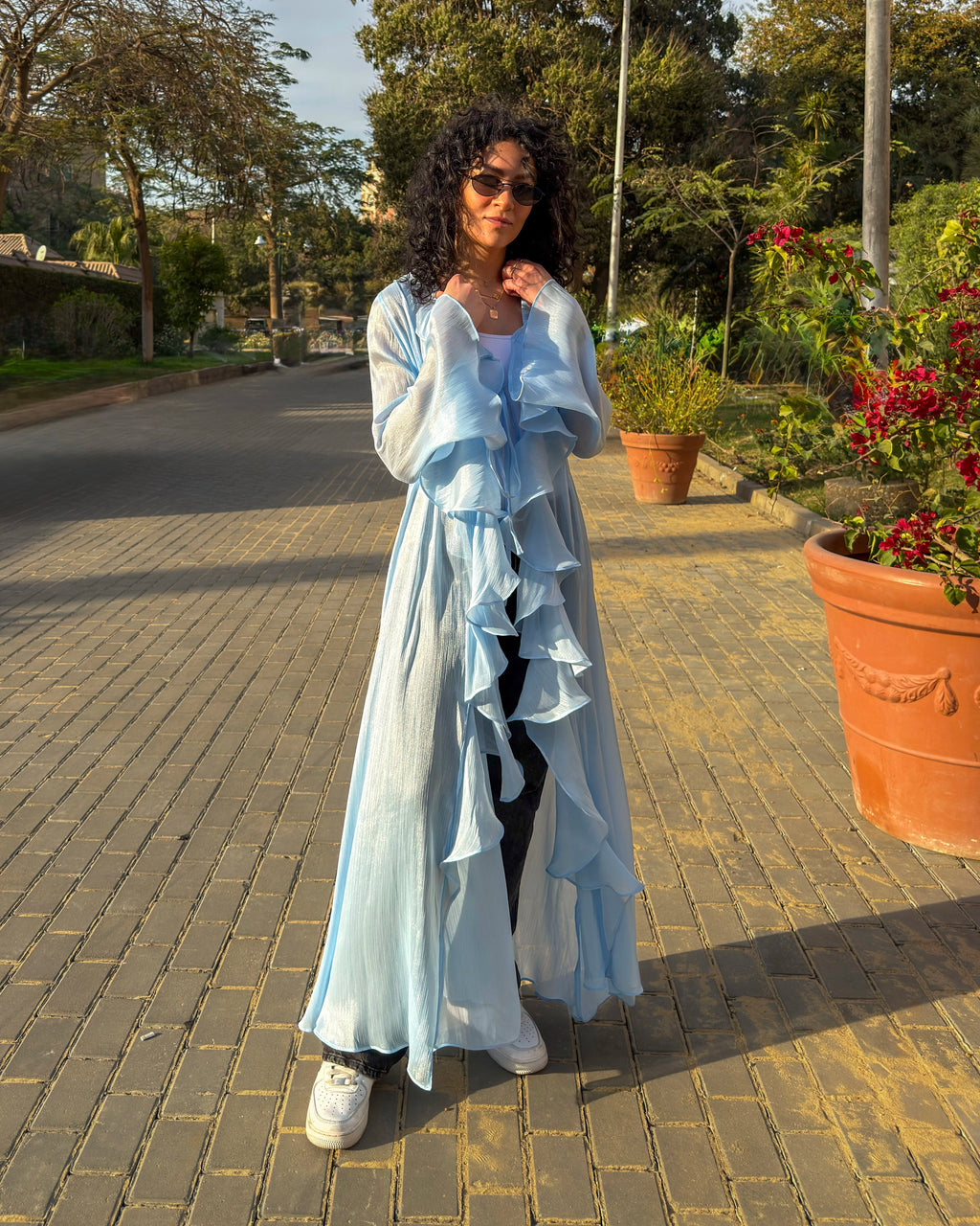 Baby Blue Ruffled Kimono