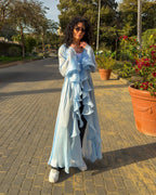 Baby Blue Ruffled Kimono