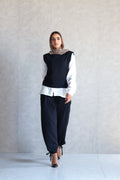 Linen Boxy Balloon Set in Black