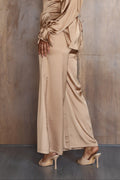 Flowy Satin Pants in Gold