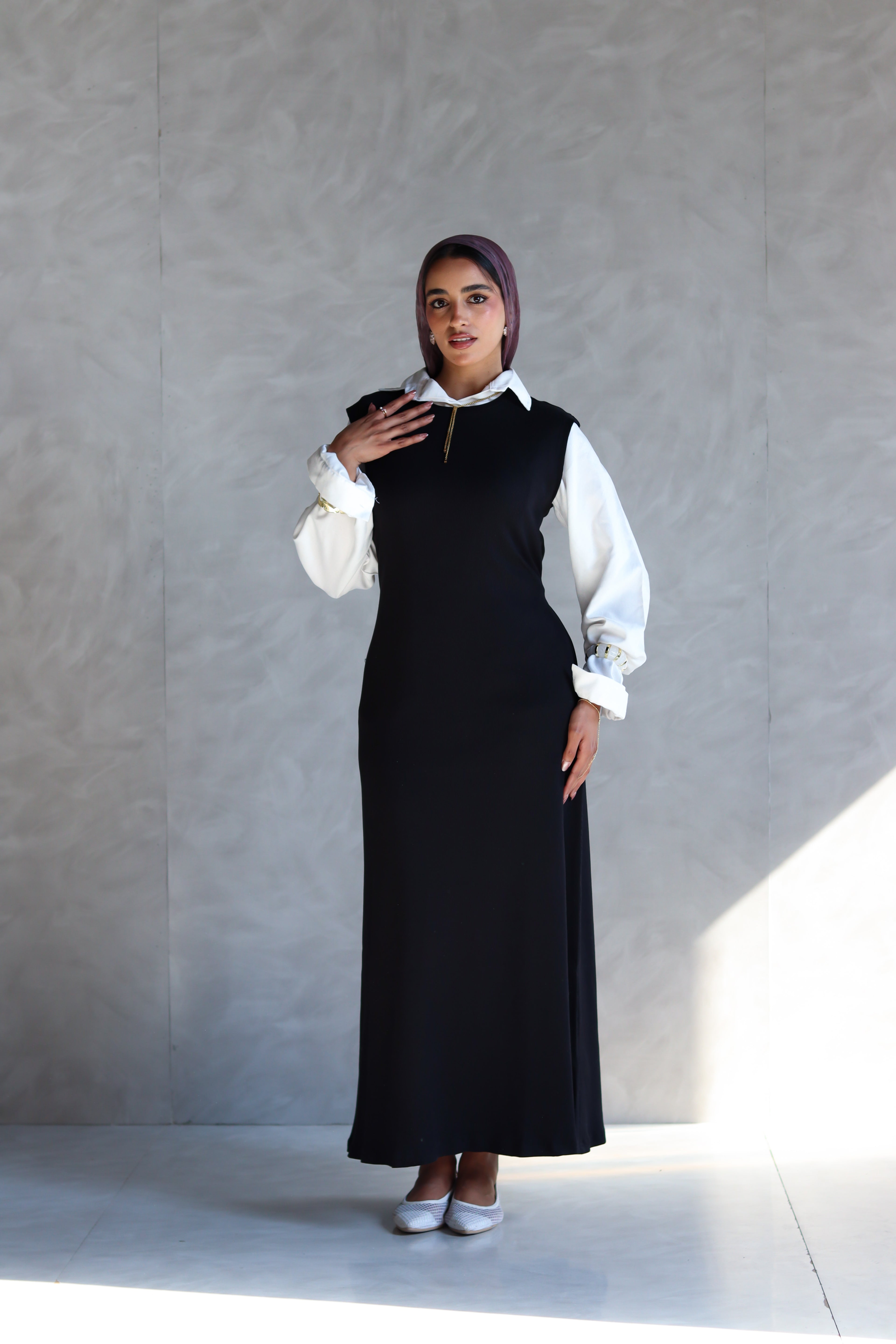 The Ribbed Basic Dress in Black