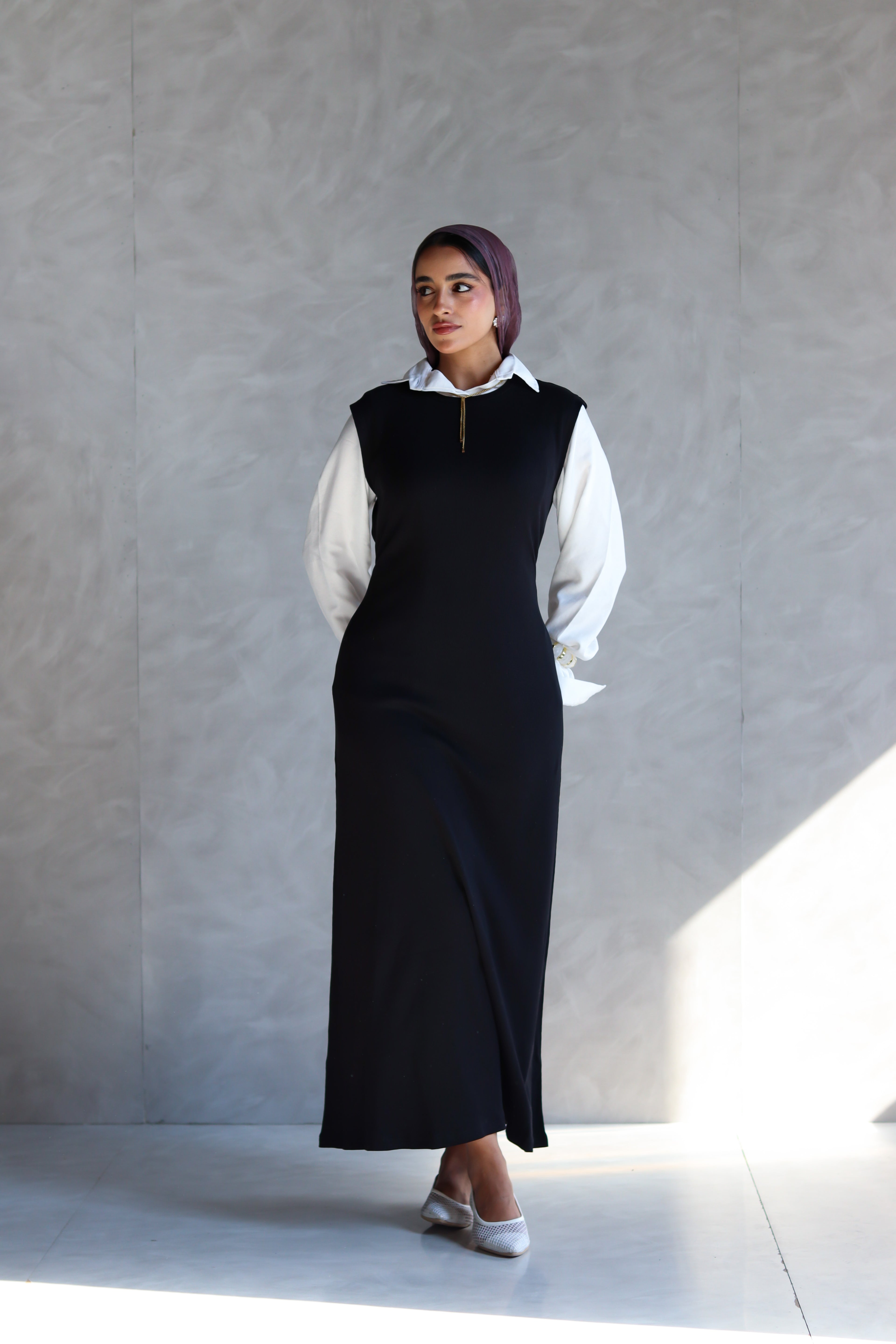 The Ribbed Basic Dress in Black