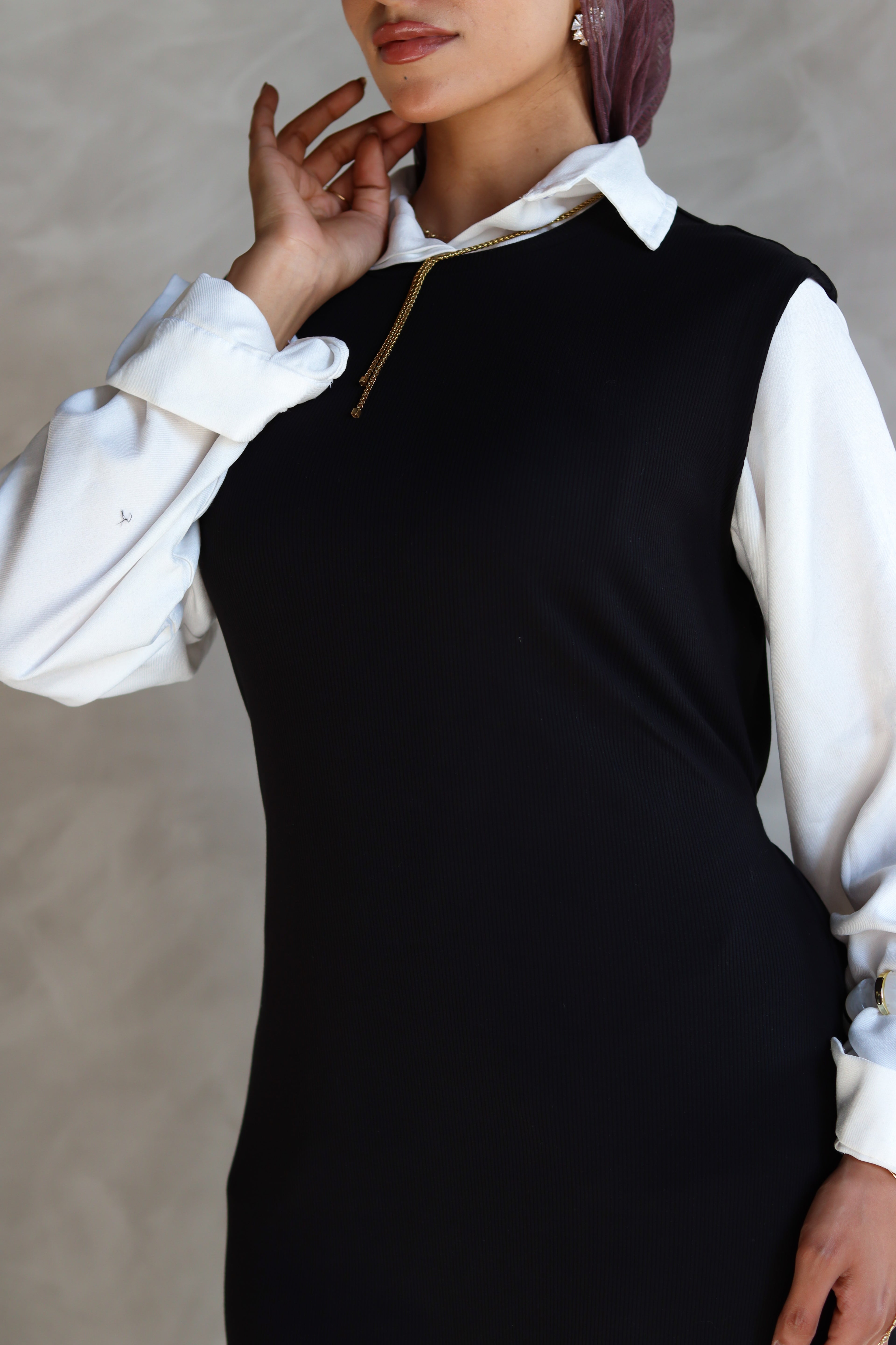 The Ribbed Basic Dress in Black
