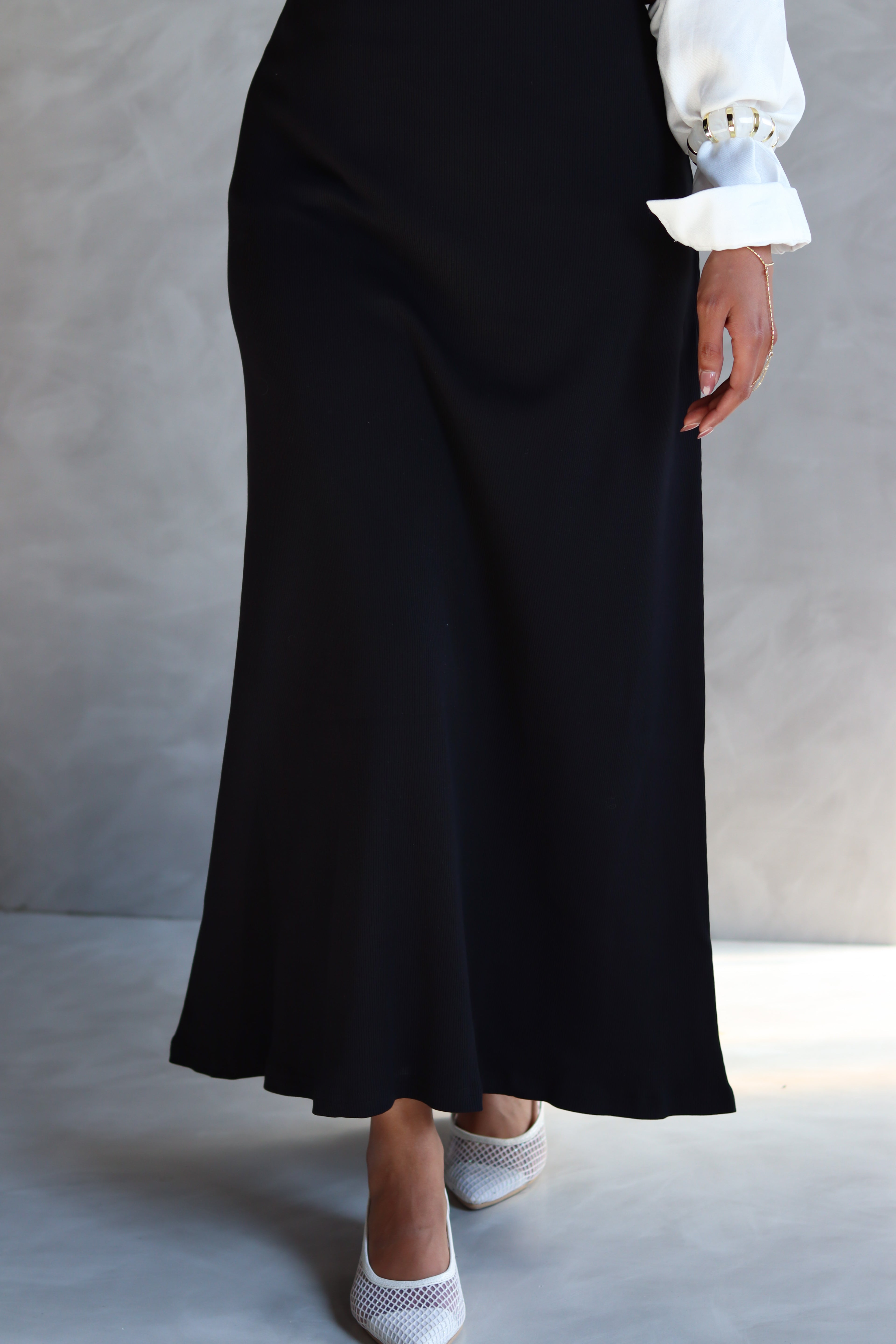 The Ribbed Basic Dress in Black