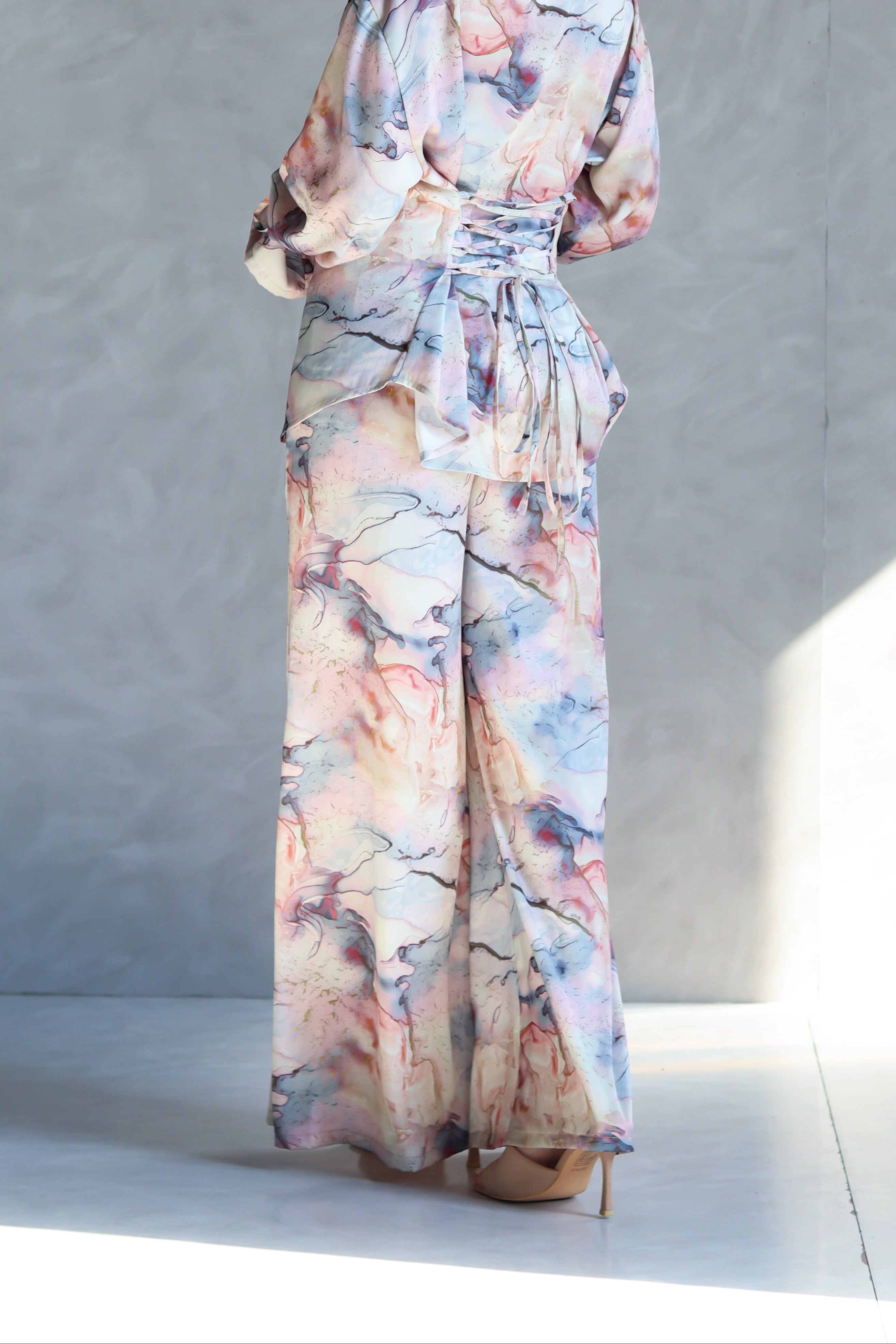 Printed Soft Pants in Marble