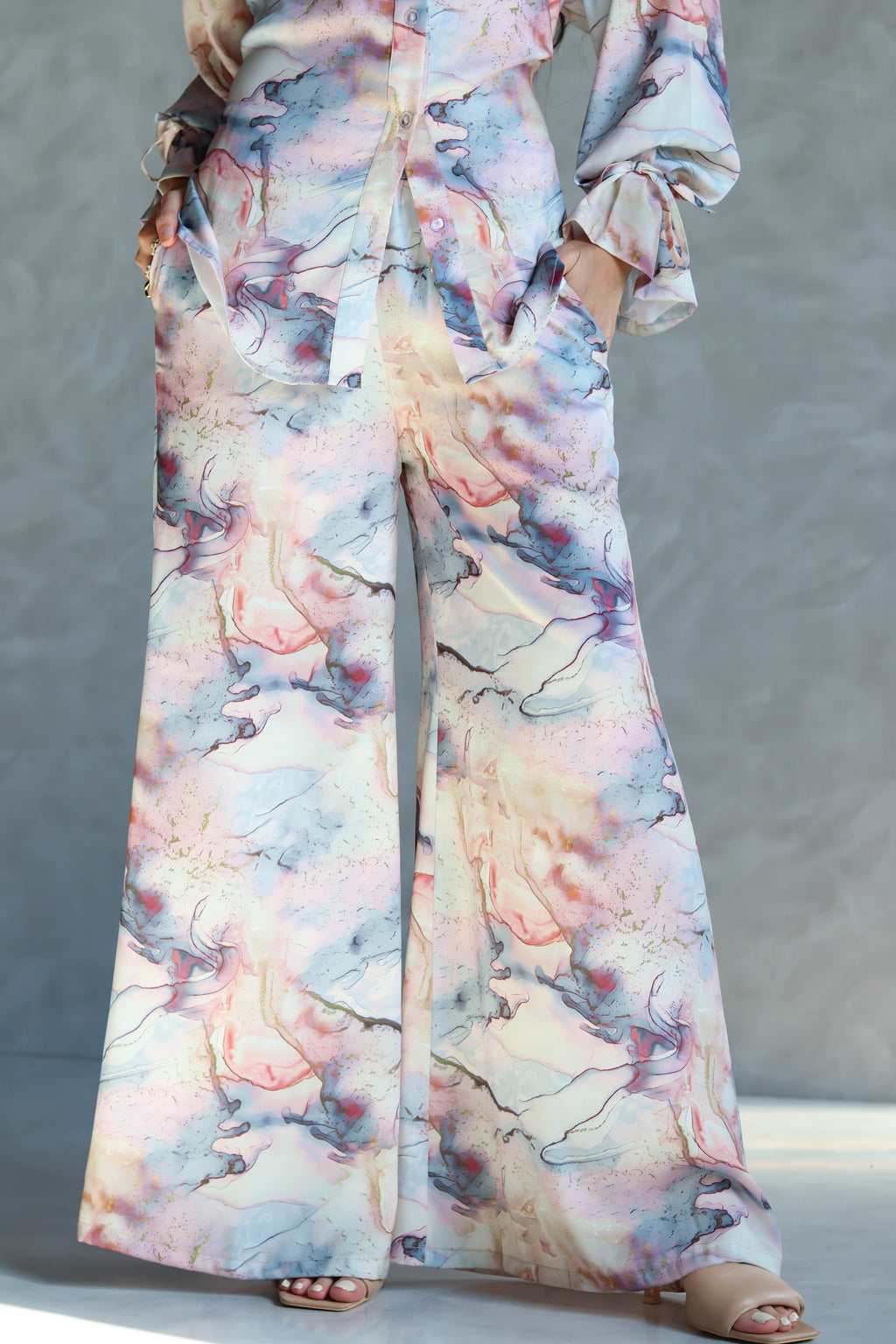 Printed Soft Pants in Marble