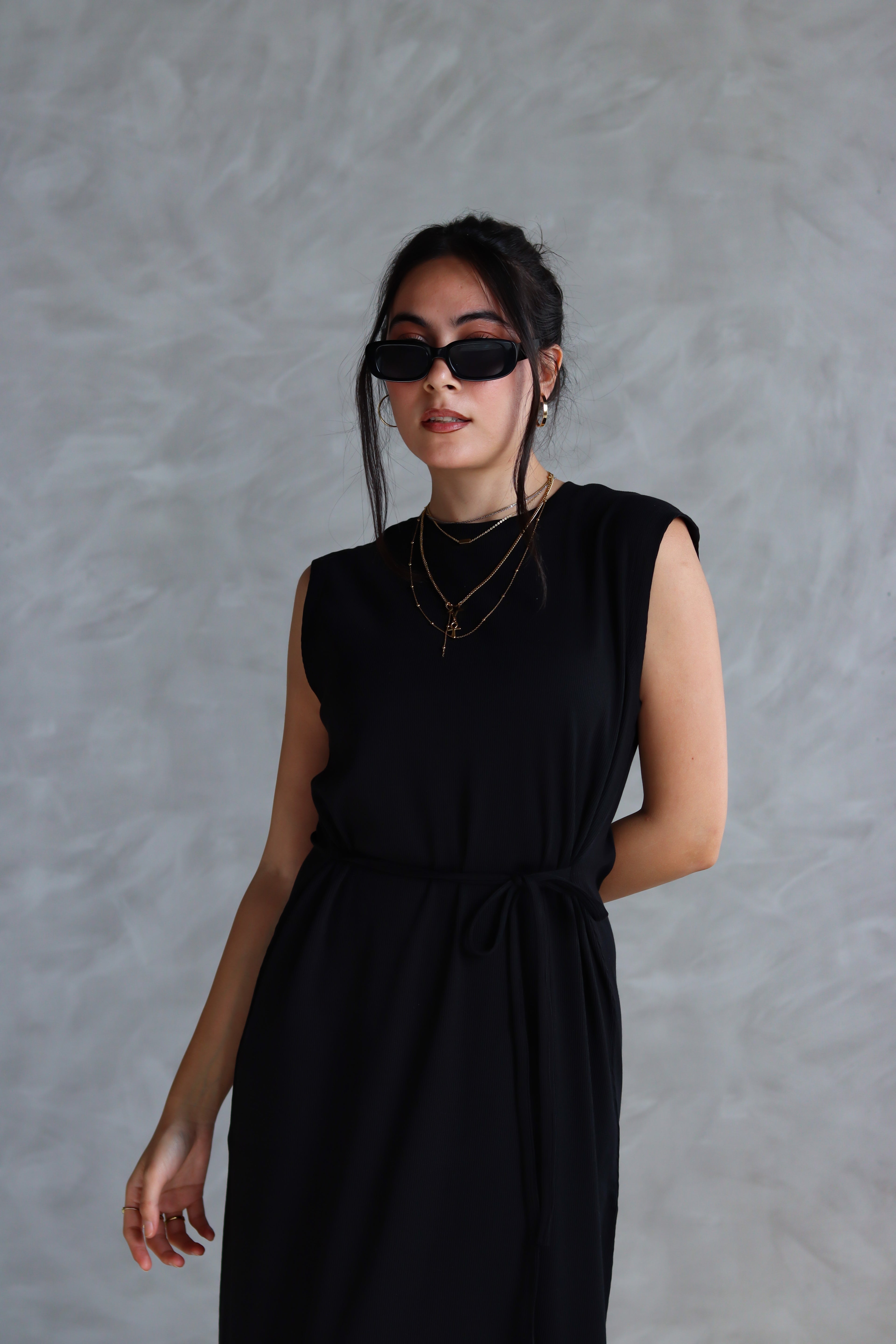 The Ribbed Basic Dress in Black