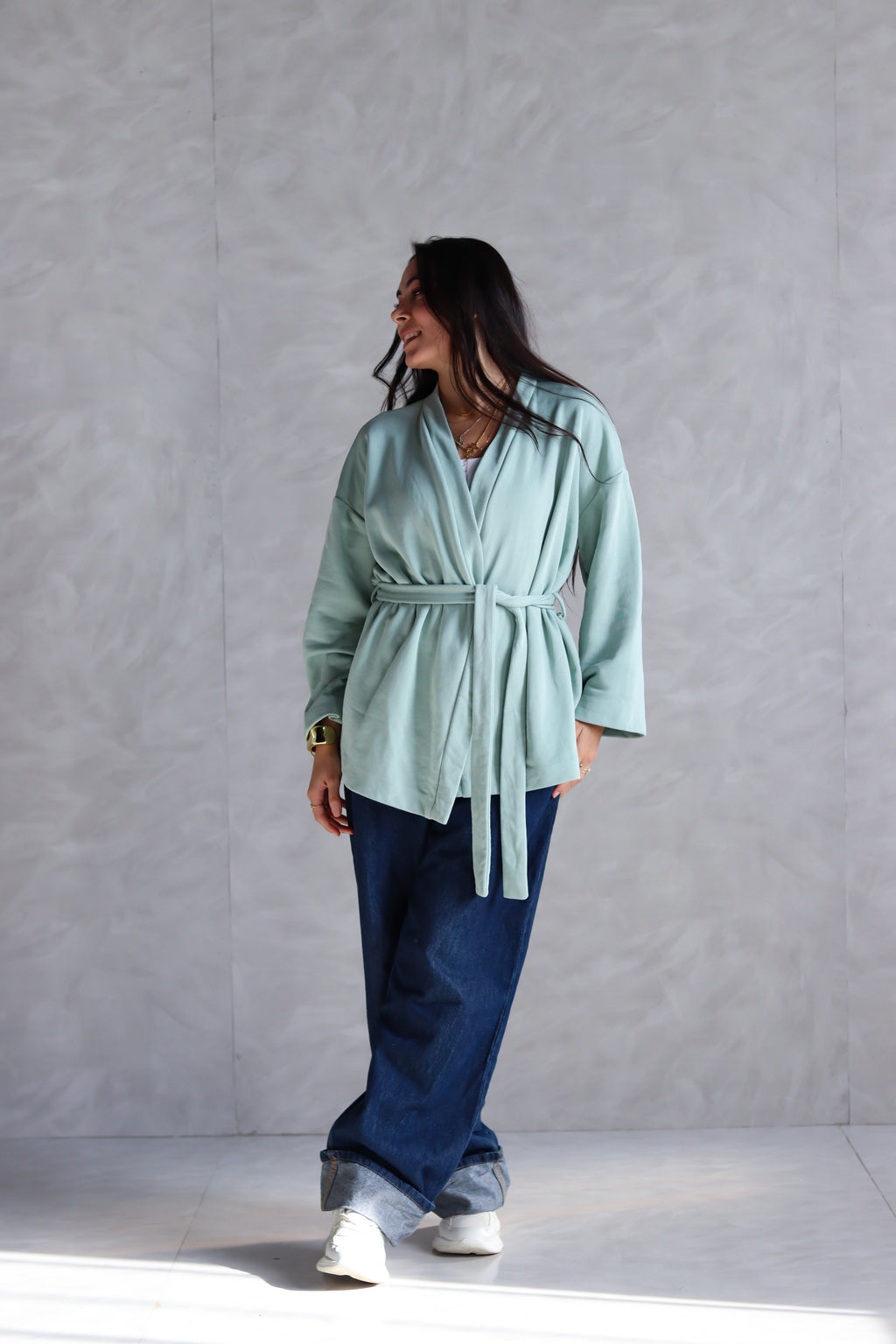 Spring Ultra Soft Wrap Top in Mint