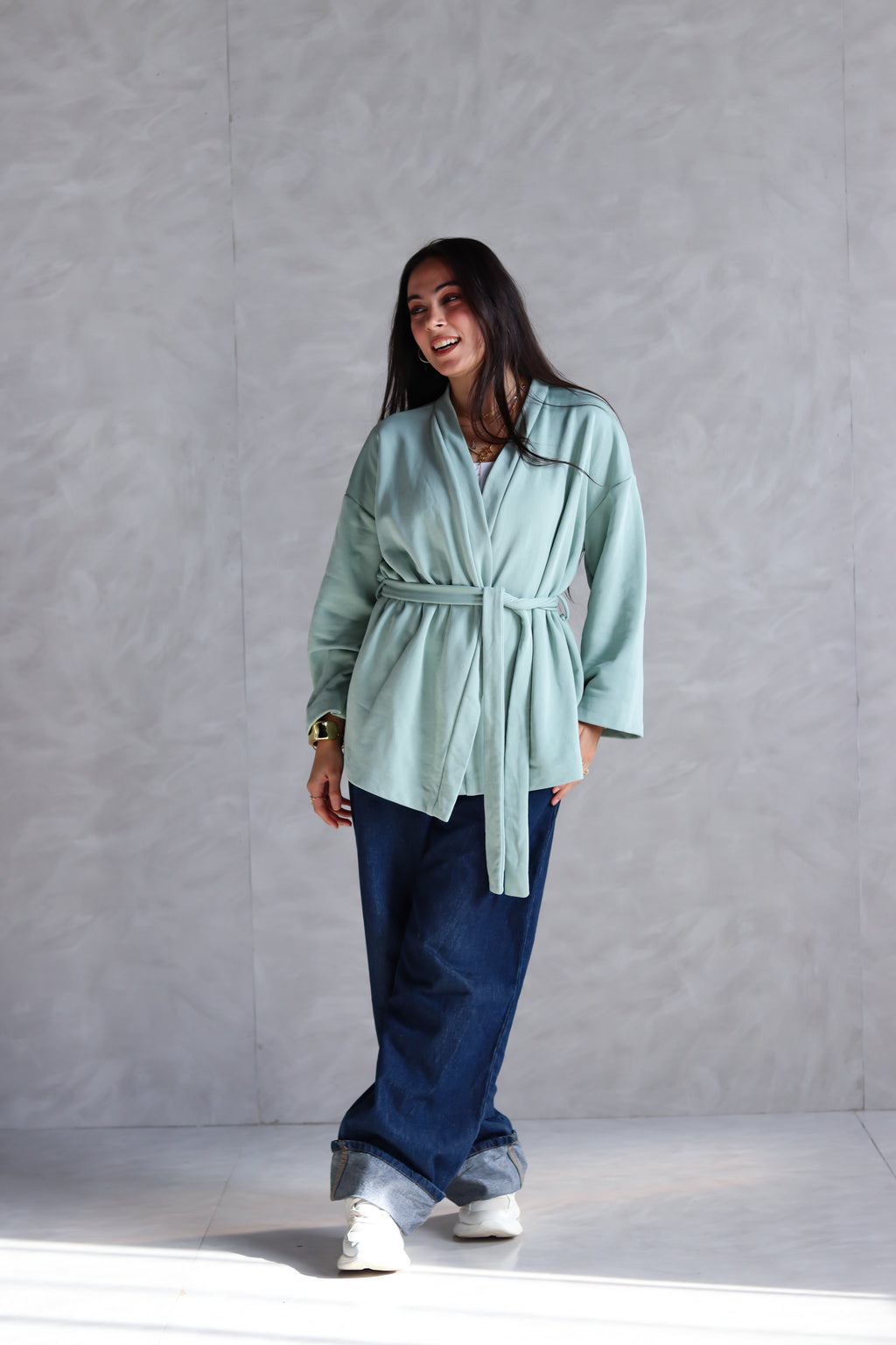 Spring Ultra Soft Wrap Top in Mint