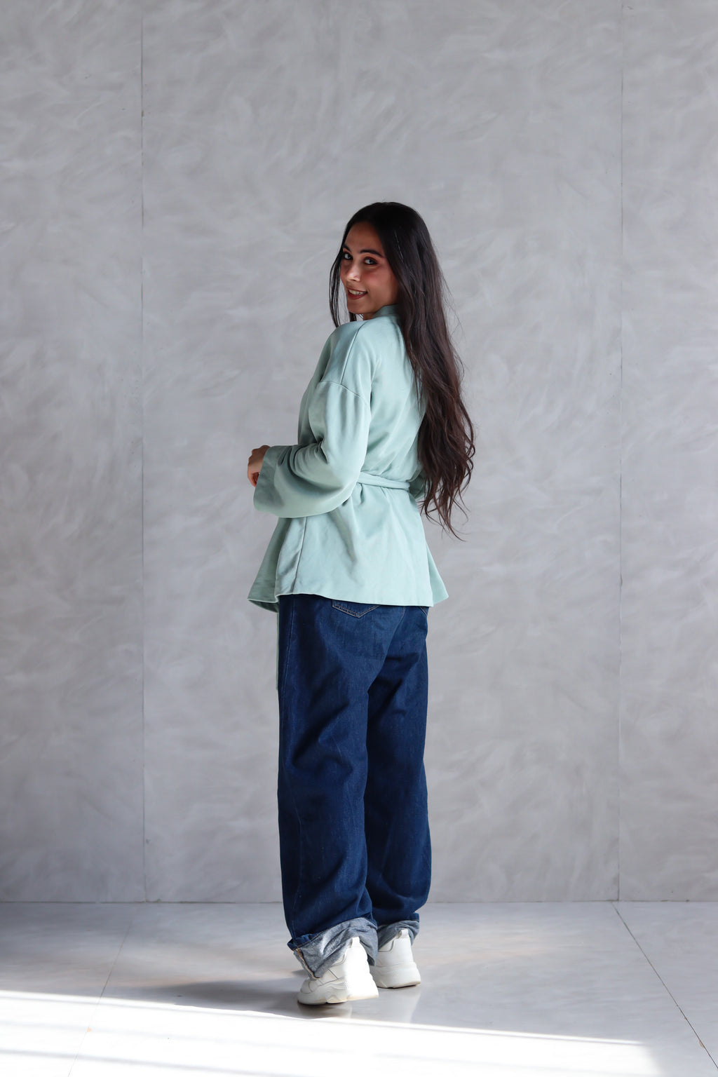 Spring Ultra Soft Wrap Top in Mint