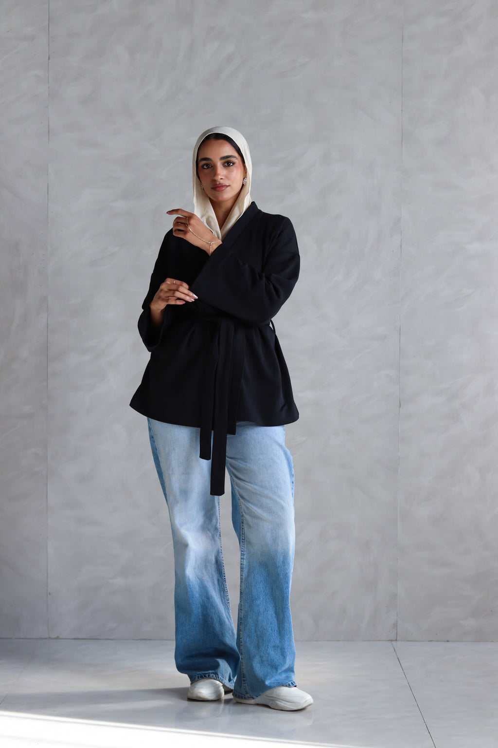 Spring Ultra Soft Wrap Top in Black