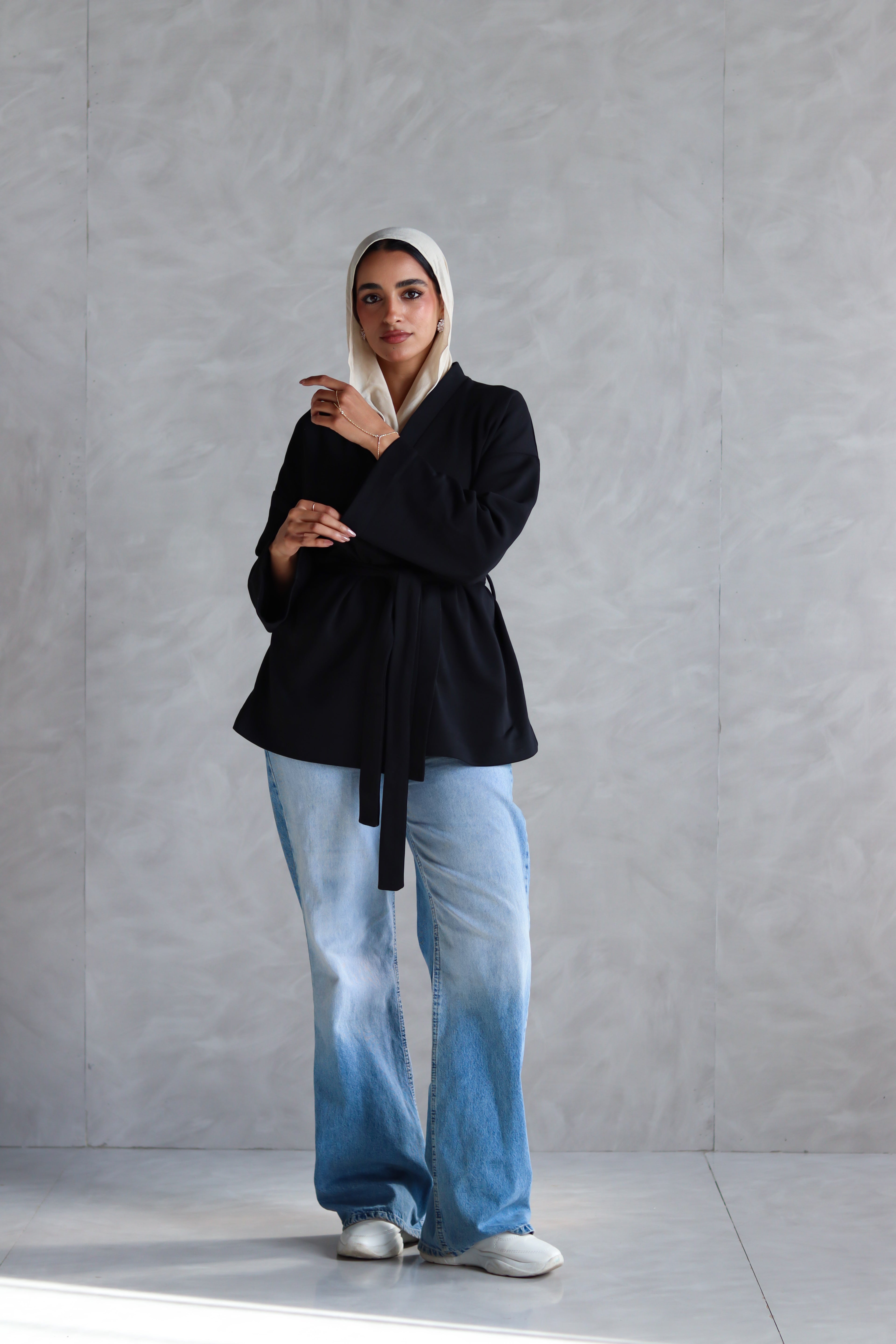 Spring Ultra Soft Wrap Top in Black