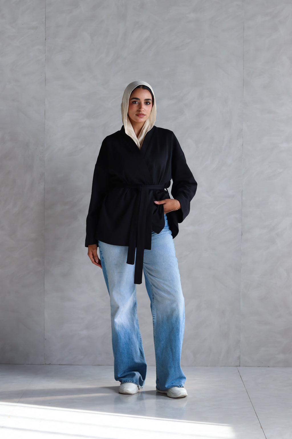 Spring Ultra Soft Wrap Top in Black