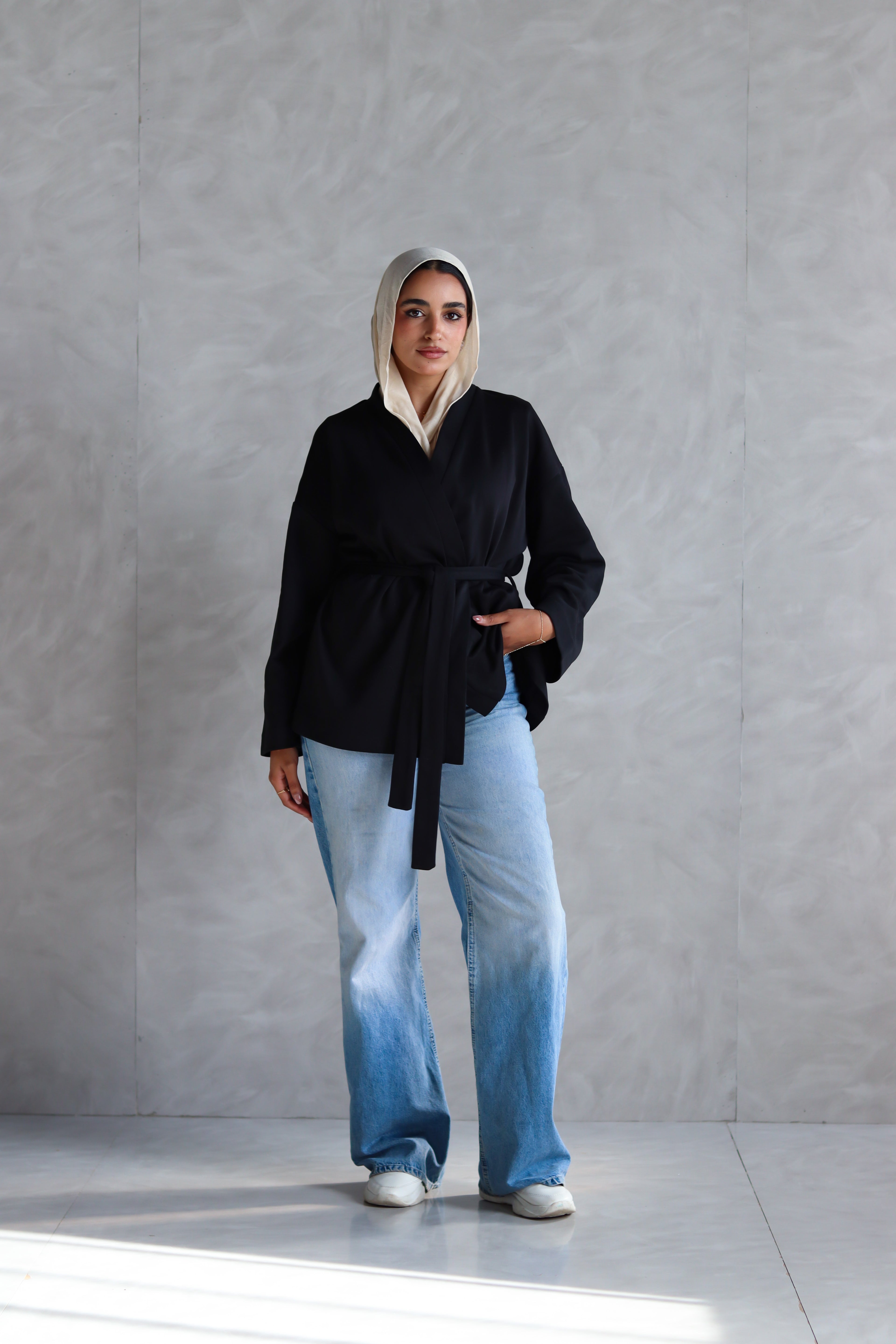 Spring Ultra Soft Wrap Top in Black
