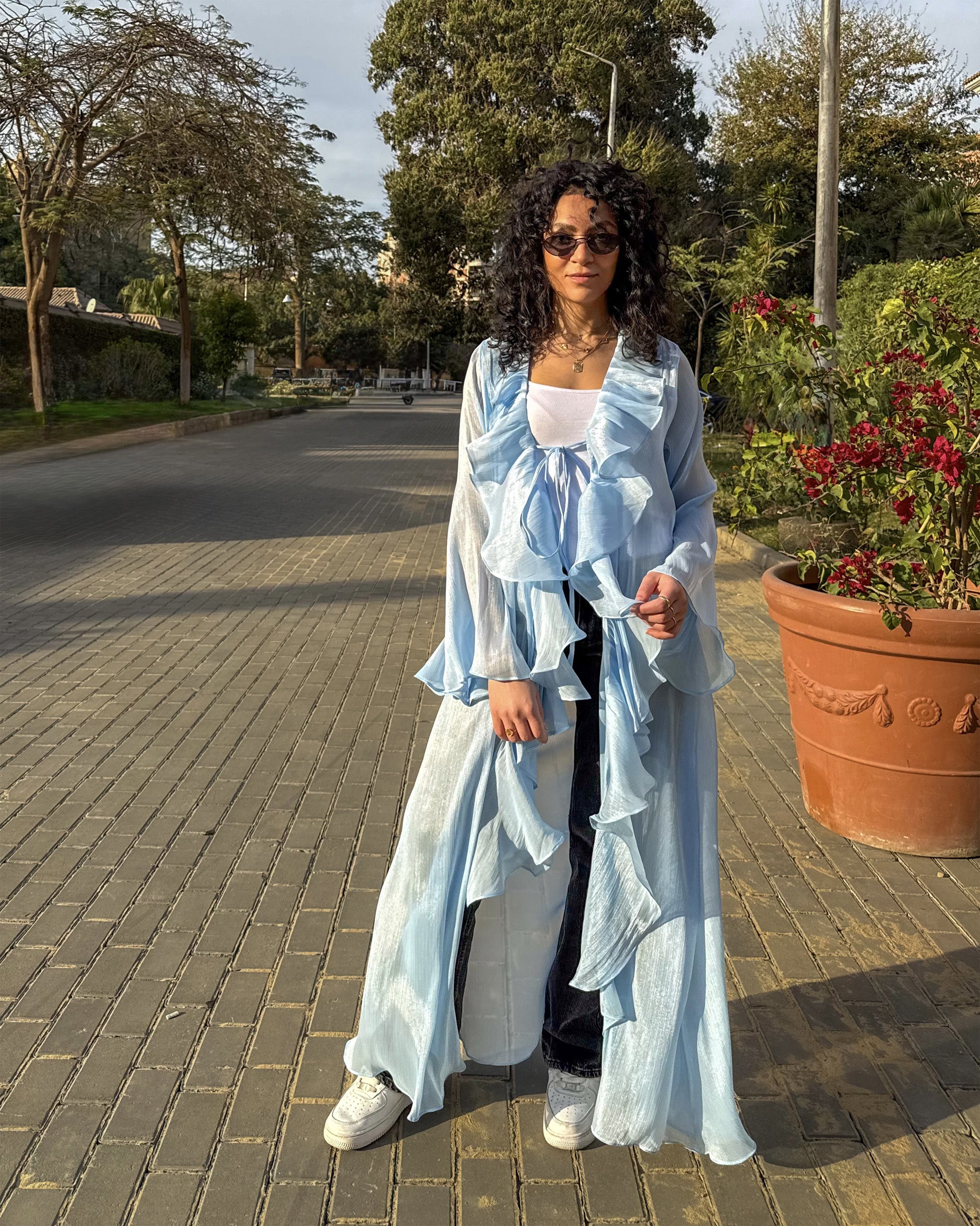 Baby Blue Ruffled Kimono