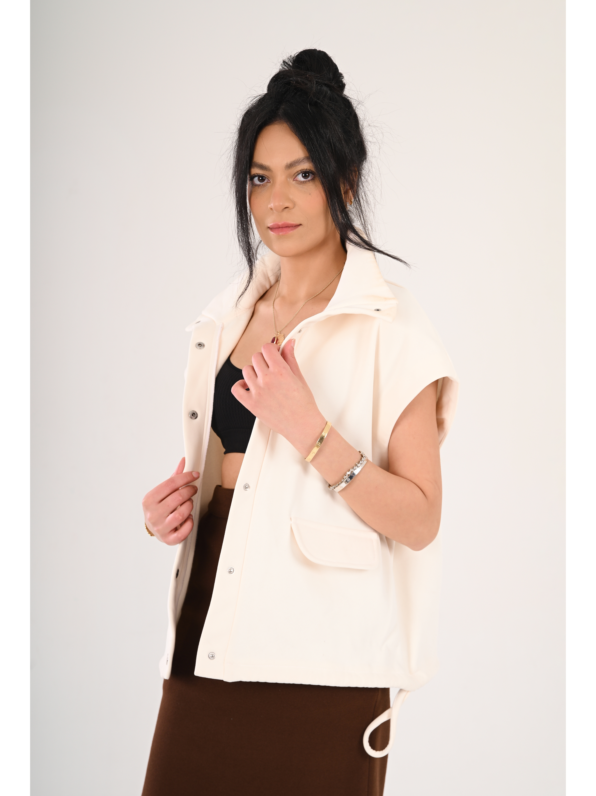 Ivory Oversized Vest