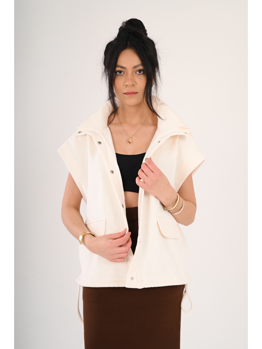 Ivory Oversized Vest