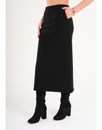 Luna Wool-Blend Midi Skirt - Black