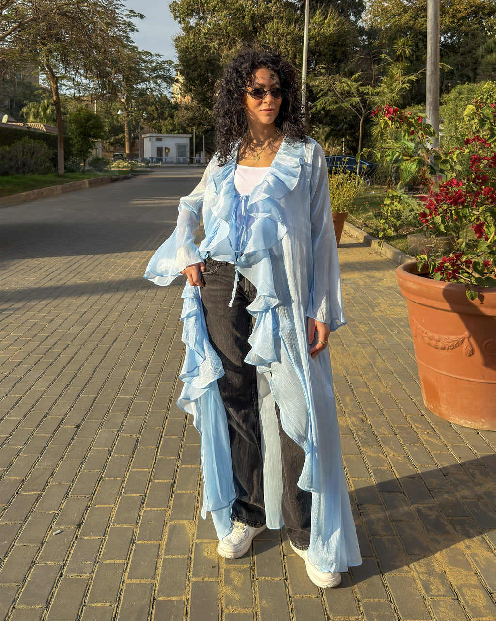 Baby Blue Ruffled Kimono
