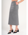 Luna Wool-Blend Midi Skirt - Grey