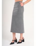 Luna Wool-Blend Midi Skirt - Grey