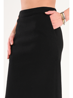 Luna Wool-Blend Midi Skirt - Black