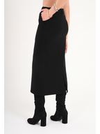 Luna Wool-Blend Midi Skirt - Black