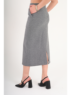 Luna Wool-Blend Midi Skirt - Grey