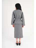 Luna Wool-Blend Wrap Set - Grey