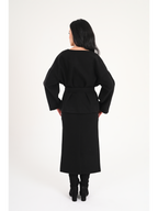 Luna Wool-Blend Wrap Set - Black