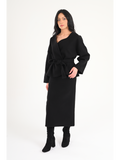 Luna Wool-Blend Wrap Set - Black